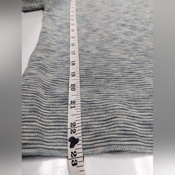 Aritzia Wilfred Linen Blend Blanchard Knit Ribbed 3/4 Sleeve Grey Sweater XXS - Picture 3 of 12